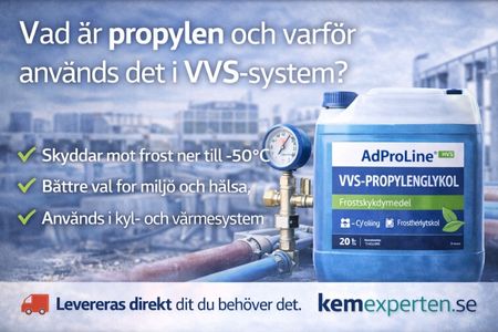 Propylenblandning som fylls på i VVS-system för frostskydd