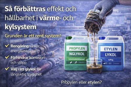 Rengöring av värme- och kylsystem i fastighet för bättre energieffektivitet.