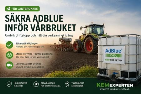 AdBlue för lantbruk med traktor och IBC inför vårbruk och ökad förbrukning