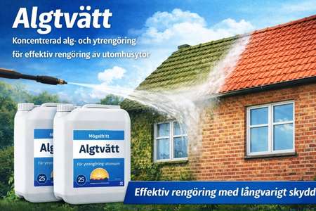 Algtvätt som effektivt rengör tak och fasad från alger och mögel med långvarigt skydd