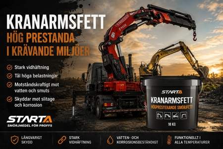 Kranarmsfett för entreprenadmaskiner och tunga fordon i krävande miljöer.