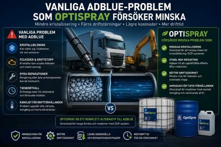 OptiSpray i SCR-system för lastbil och entreprenadmaskin med fokus på minskad kristallisering